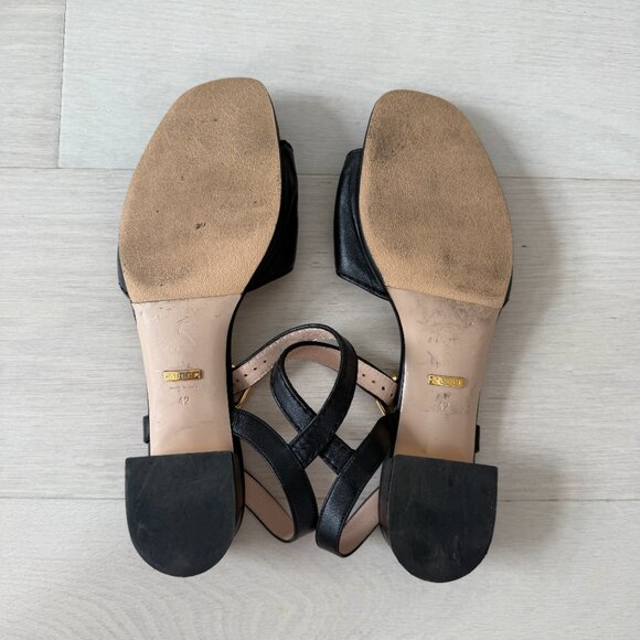 Gucci Black Low Sandals with Gold Hardware Size 42 - Picture 4 of 4